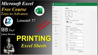 57 How to Print Excel Sheets  Complete Guide for Beginners  Microsoft Excel Free Course [upl. by Htebaile]