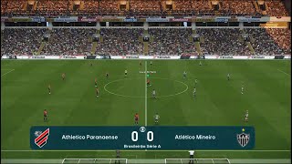 Atletico Paranaense vs Atletico Mineiro  Brazil Serie A  PES 2021  PC Gameplay  4K [upl. by Hafeenah]