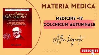 MATERIA MEDICA MEDICINE 19  COLCHICUM AUTUMNALE✍️education bhms bams mbbs bds youtube [upl. by Ailongam]