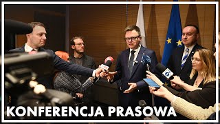 Konferencja prasowa marszałka Sejmu Szymona Hołowni przed wizytą w Wilnie [upl. by Zachariah320]