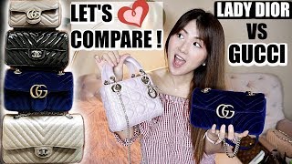 LADY DIOR 🌸 amp GUCCI MINI💙 WHAT FITS COMPARISON REVIEW WORTH GETTING  CHARIS [upl. by Terag]