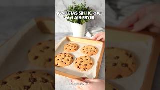 Galletas de Chispas de Chocolate SIN HORNO 🍪 postresfaciles postressinhorno airfryer recetas [upl. by Bartlett]