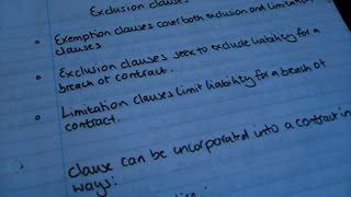 Exclusion clauses  contract law [upl. by Helbonnas]