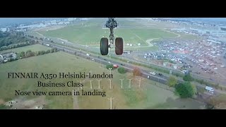 Finnair A350 HelsinkiLondon nose gear view in landing [upl. by Sungam]