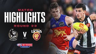 Collingwood v Brisbane Lions Highlights  Round 23 2024  AFL [upl. by Nyleimaj180]