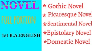 NovelGothic NovelPicaresque NovelSentimental NovelEpistolary NovelDomestic Novel in Tamil1stBA [upl. by Rosenquist517]