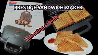 Prestige sandwich maker unboxing amp demo  How to useclean  Best budget sandwich maker for home [upl. by Hailat]