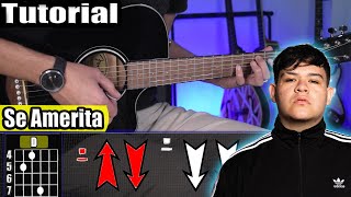 Se Amerita  Junior H  Guitarra  TUTORIAL  Acordes [upl. by Ailad]