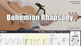 Bohemian Rhapsody  Queen  Fingerstyle Guitar  TAB  Chords  Lyrics [upl. by Eatnhoj216]