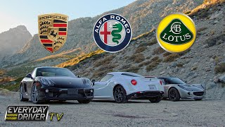 Cayman Alfa 4C amp Lotus Elise on Californias best roads  TV Season 1 Ep 6  Everyday Driver [upl. by Ragde]