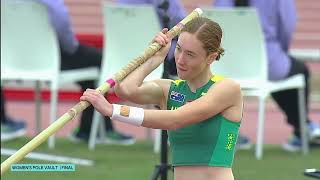 Womens Pole Vault Final World U20 Championships mollyhaywood worldathleticsu20 womenspolevault [upl. by Enilra]