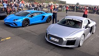 Audi R8 V10 Plus vs Lamborghini Aventador S [upl. by Ingemar]