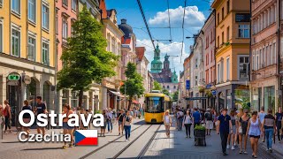 Ostrava walk 4K60fps city center  Masaryk Square  Stodolni Street  Forum [upl. by Grunenwald451]