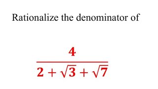 Rationalising the denominator with 3 terms  Rationalise 42√3√7  Rationalisation  Number System [upl. by Amhser335]