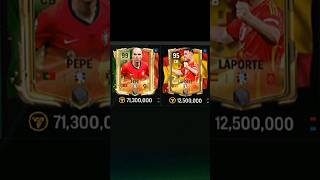 PEPE vs LAPORTE FC card comparison 🔥🔥 fcmobile fifa fifamobile football soccer eafc24 [upl. by Sanez230]