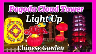 Chinese Garden Pagoda Cloud Tower Light up 2024SweetiepieGlo lightuppagodacloudtowerviral [upl. by Rivi]