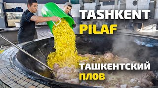 Delicious Uzbek pilaf in Tashkent in a giant cauldron Plov Center [upl. by Sikras837]