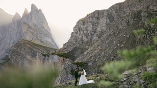 Sunrise Hiking Elopement in Val Gardena Italy [upl. by Terrag221]