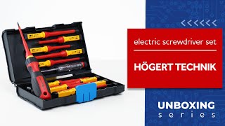 Electric Screwdriver Set  Högert Technik HT1S997 UNBOXING [upl. by Nodyarg]