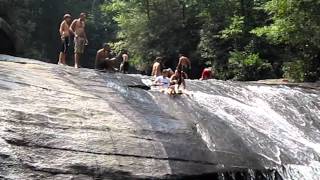 sliding down Turtleback Falls Dupont National Forest [upl. by Nosnej567]