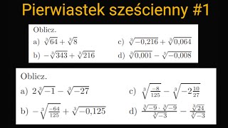 Pierwiastek sześcienny 1 [upl. by Latnahs]