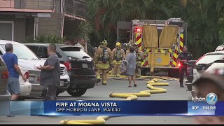 Crews respond to apartment fire in Waikiki [upl. by Brandwein]