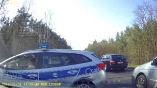 20170401 s10 Toruń Bydgoszcz Kolizja z Radiowozem Policji [upl. by Abbotson]