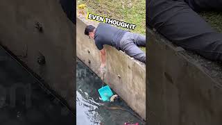 Passerby Rescues Newborn Puppy From Canal shorts [upl. by Goddord]