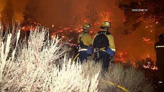 Bridge Fire Continues to Through Wrightwood [upl. by Itsrik136]