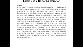 Deep Reinforcement Learning Based Large Scale Robot Exploration [upl. by Cordey]