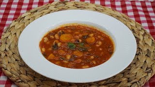 Φασολάδα παραδοσιακή με τέλειο χύλωμα  Fasolada Greek bean soup  Greek Cooking by Katerina [upl. by Beau]