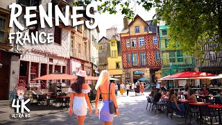 RENNES FRANCE 4K Walking tour A historic and dynamic city [upl. by Eldred]