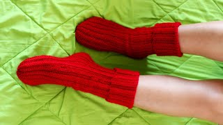 Crochet Tube Socks  Long socks made Easy [upl. by Adon]