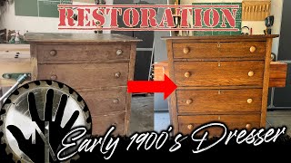 Early 1900s Dresser Restoration  Fixing a previous quotRestorationquot [upl. by Lulu]