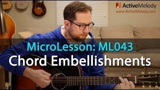 Rhythm Guitar Lesson  Chord Embellishment Ideas Over a simple Chord Progression  ML043 [upl. by Zachary597]