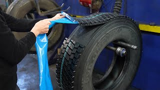 Amazing Process of Retreading Tractor and Truck Tires  Made in Turkey [upl. by Assirroc]