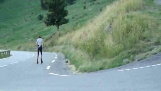 Alpe dHuez descent on Jenex V2 rollerski [upl. by Lena466]