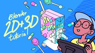 Blender 2D3D for beginners drawing and animating with greasepencil blender 28  Part 12 [upl. by Orgalim767]