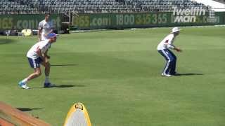 England fielding practice in Perth [upl. by Ilse195]