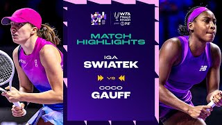 Iga Swiatek vs Coco Gauff  2024 WTA Finals Riyadh Group Stage  Match Highlights [upl. by Erbas600]