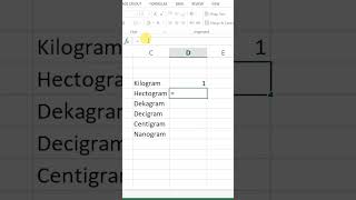 Convert Kilogram into Hectogram in Microsoft Excel msexcel hectogram excel shorts [upl. by Gibrian]