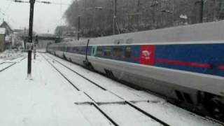 Arrivée dun TGV en gare de Mouchard [upl. by Llebasi]