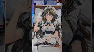 gouache painting  drawing anime maid  ai art girl  watercolor mixed with gouache [upl. by Papagena894]