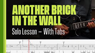 Another Brick In The Wall  Solo Lesson  With Tabs [upl. by Yelssew938]