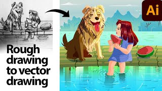 Childrens storybook and animated videos illustration in Illustrator from rough drawing2Arttutor [upl. by Smada908]