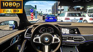 BMW X6 M50i G06 2020  City Car Driving Steering Wheel  Normal Driving [upl. by Kristine]