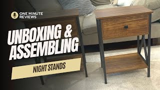 Unboxing amp Assembling Vecelo Rustic Nightstand Set Amazon Furniture [upl. by Zealand965]