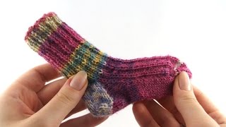 How to Knit Baby Socks 1 Cuff [upl. by Imena505]