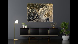 abstraktes XXL Acryl Gemälde “Earth” Moderne Kunst in BronzeGold und Schwarz – Unikat 272 [upl. by Yellek]