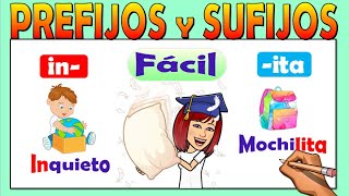 📚 PREFIJOS Y SUFIJOS para NIÑOS 👉¿Qué son 👉Ejemplos 📌Video educativo [upl. by Leirbaj]